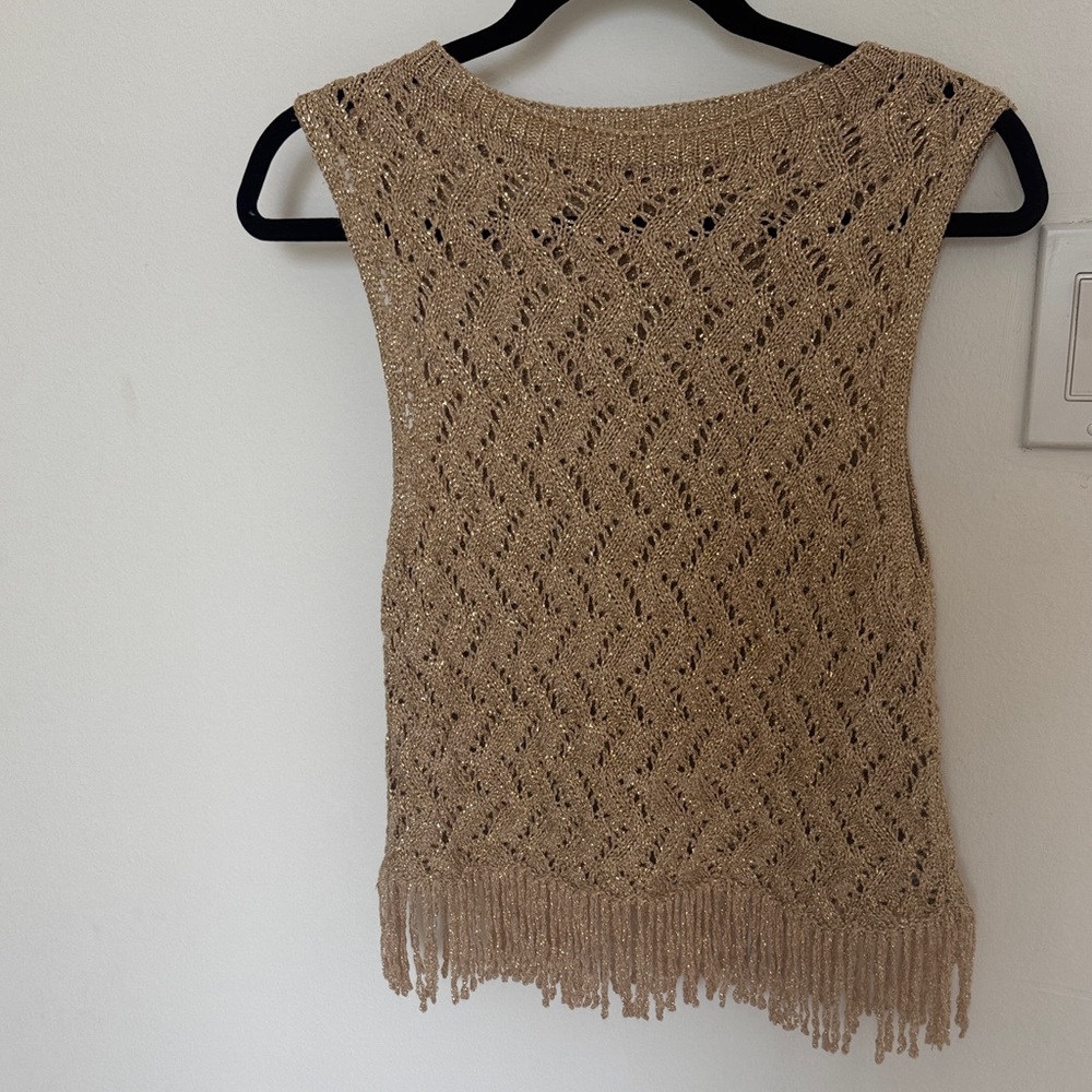 Zara Metallic Knit Top